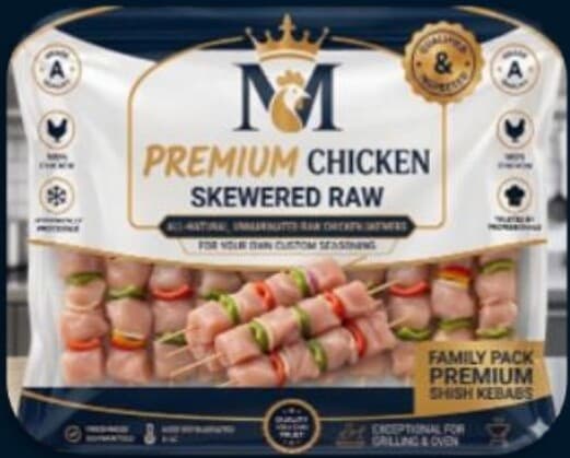 Raw Skewered Chicken